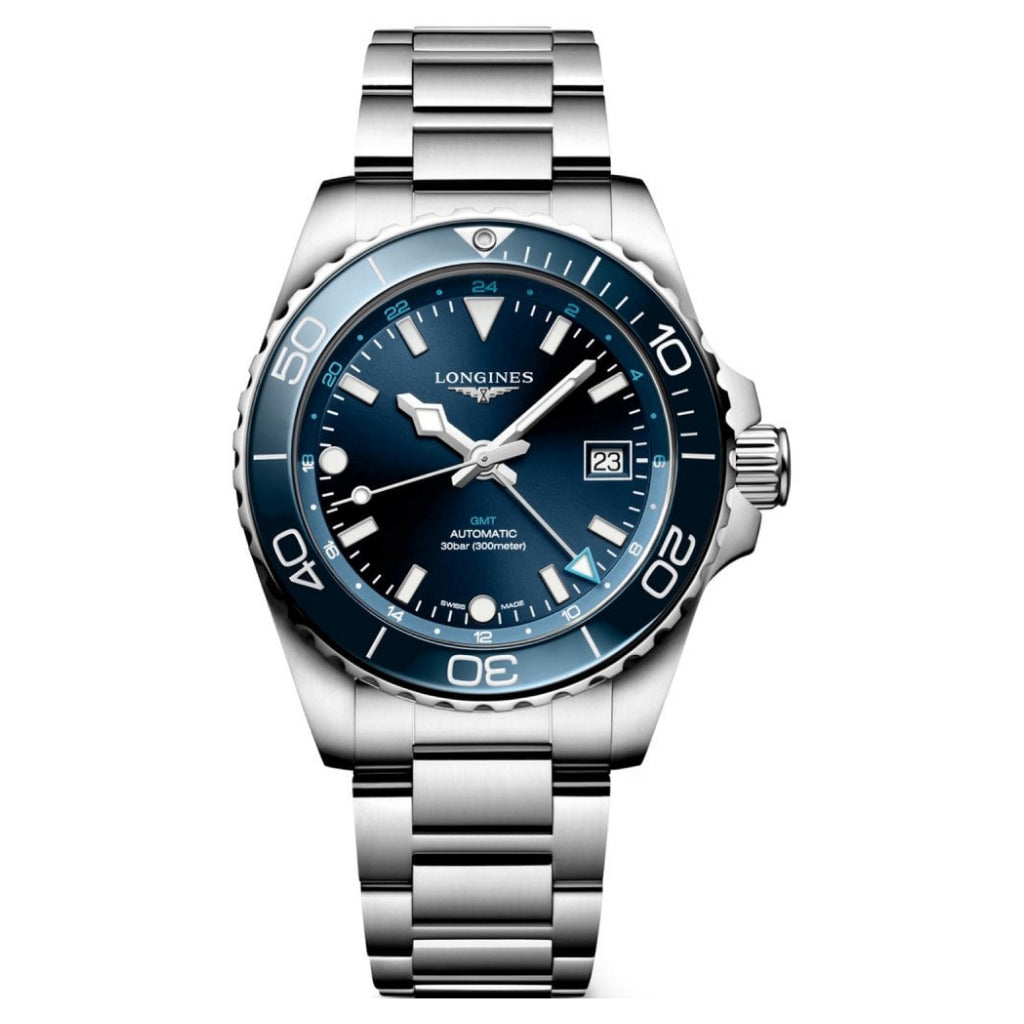 Longines HydroConquest Automatic Blue GMT 41mm Watch L3.790.4.96.6