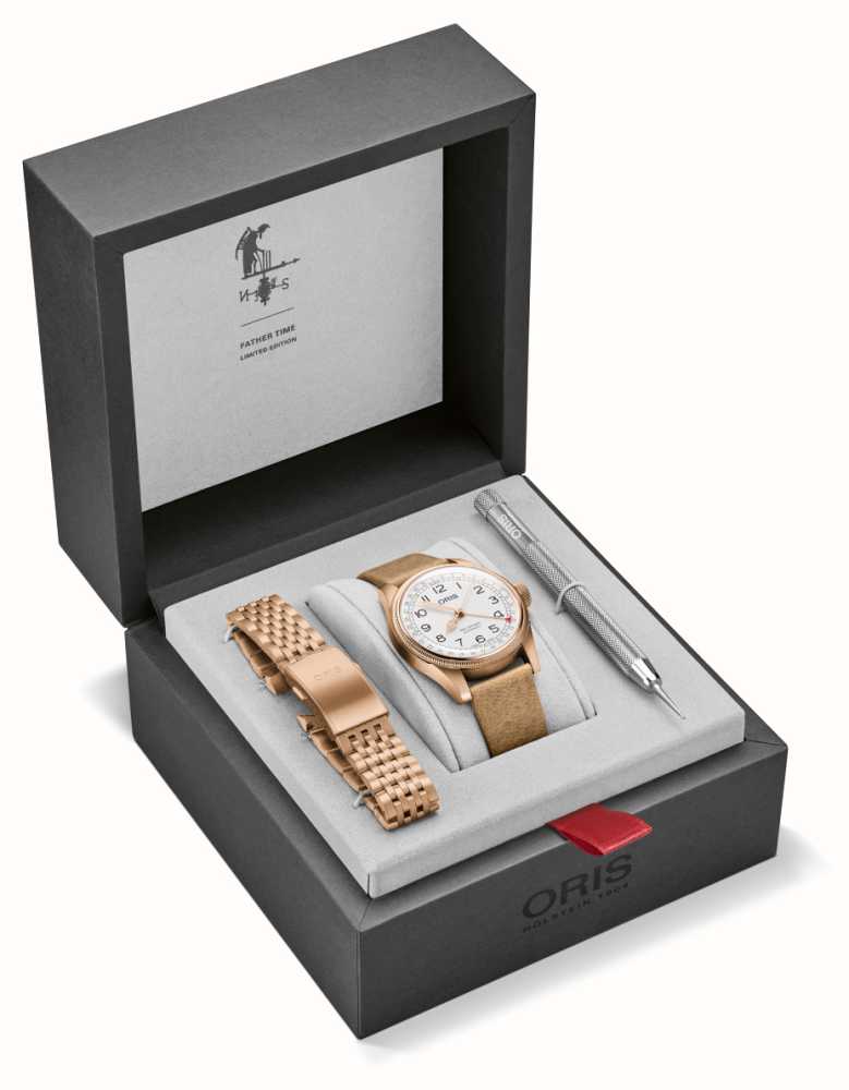 Oris Big Crown Father Time Limited Edition Bronze 40mm Watch 01 754 7741 3161-Set