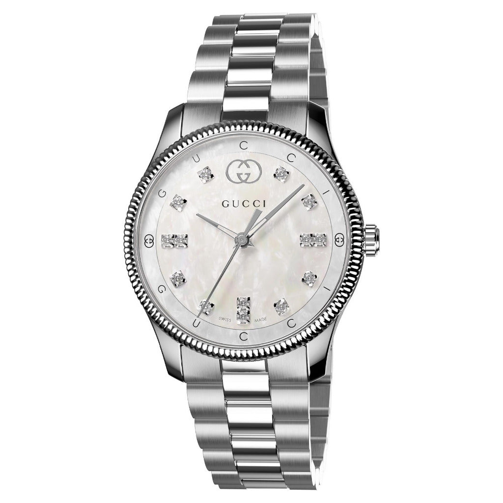 GUCCI G-Timeless Mother of Pearl Dial Steel 29mm Watch YA1265064