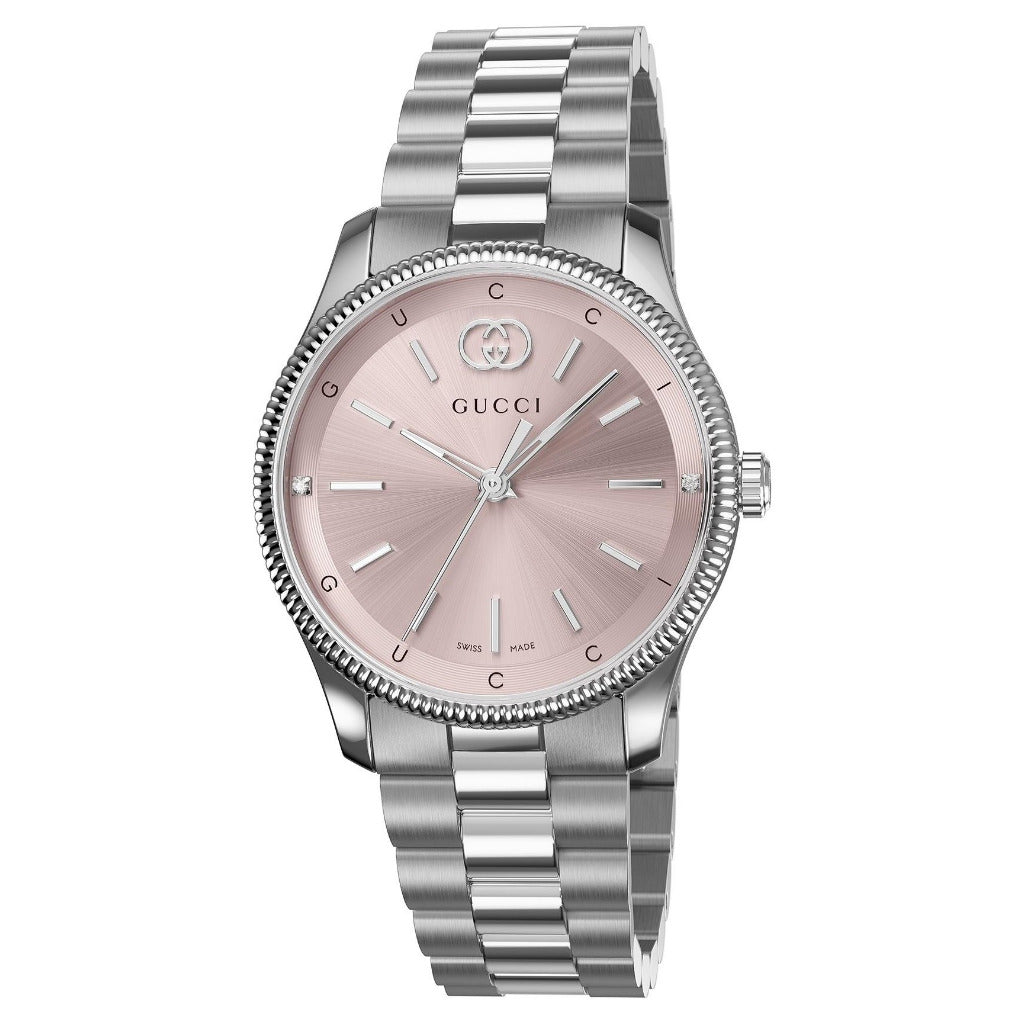GUCCI G-Timeless Pink Dial Steel 29mm Watch YA1265061