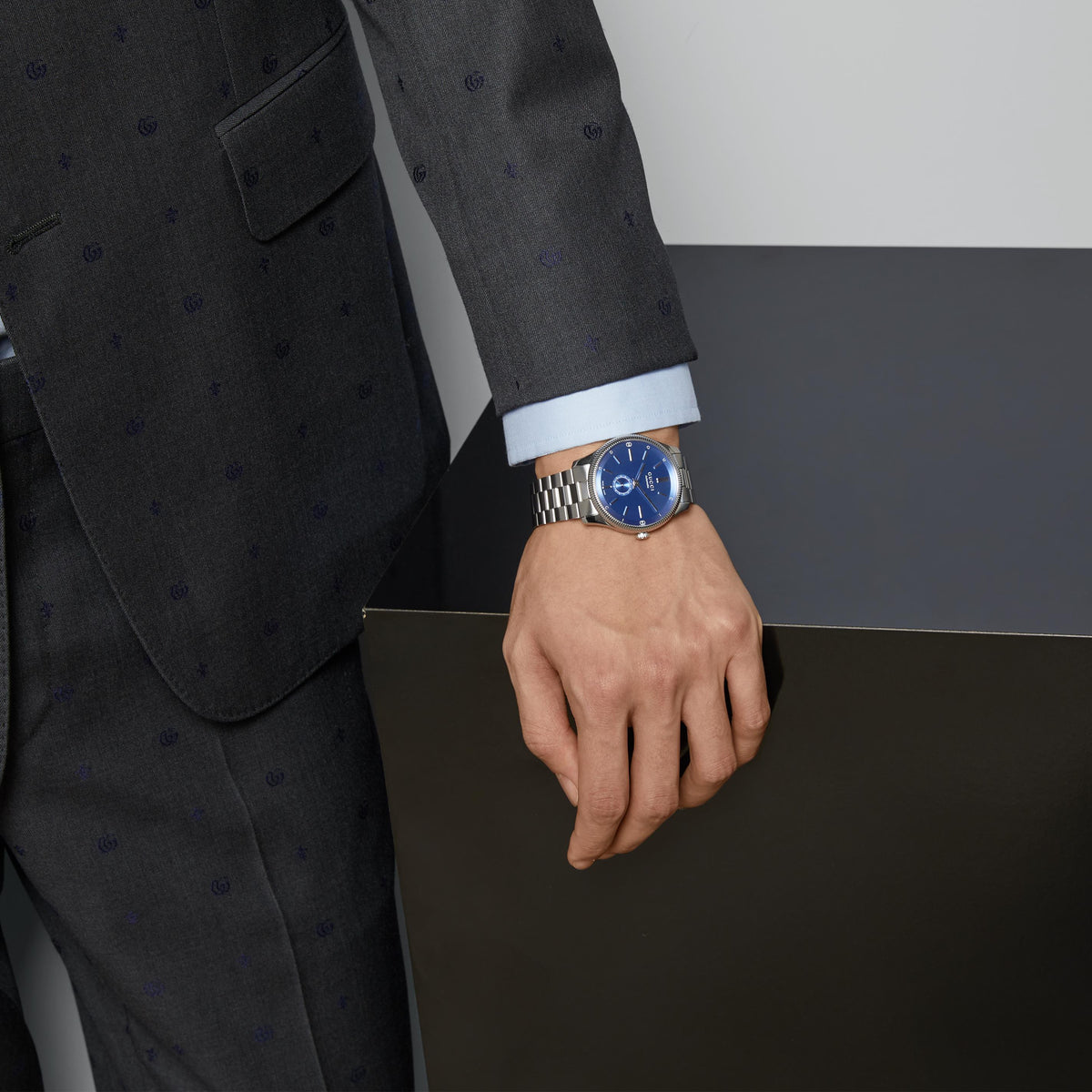 GUCCI G-Timeless Blue Dial Automatic Steel 40mm Watch YA126389