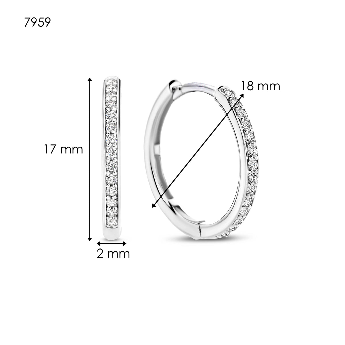 TI SENTO Medium Hoops - 7959ZI