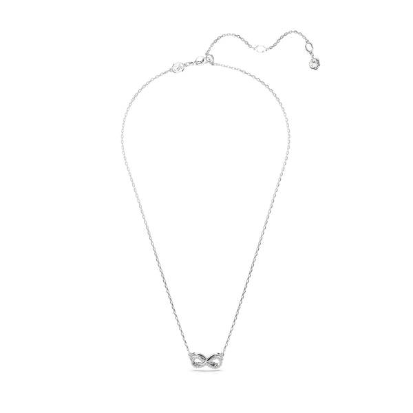Swarovski Hyperbola pendant, Pavé, Infinity, White, Rhodium plated