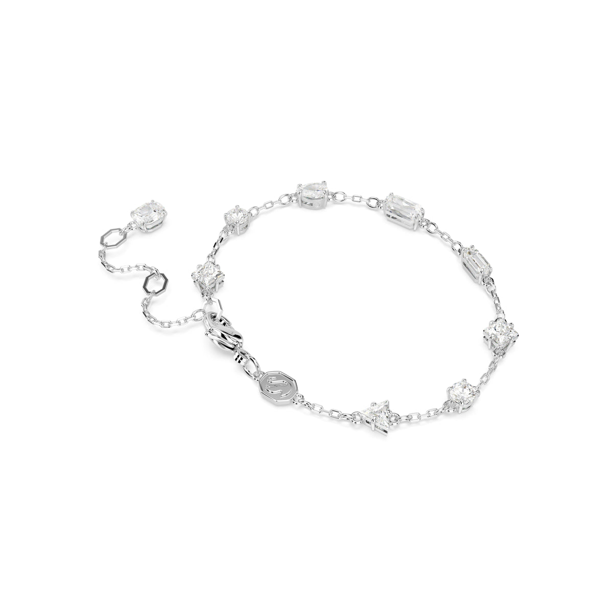 Swarovski Mesmera bracelet, Mixed cuts, Scattered design, White, Rhodium plated