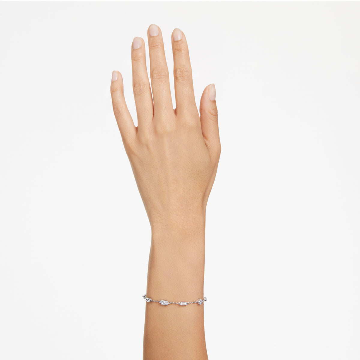 Swarovski Mesmera bracelet, Mixed cuts, Scattered design, White, Rhodium plated