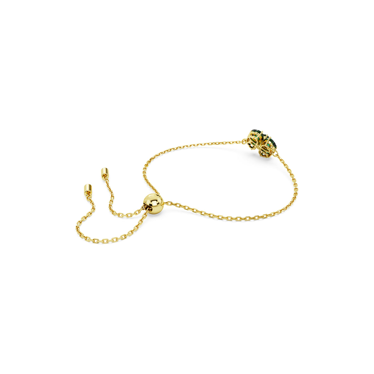 Swarovski Idyllia bracelet, Mixed cuts, Clover, Green, Gold-tone plated