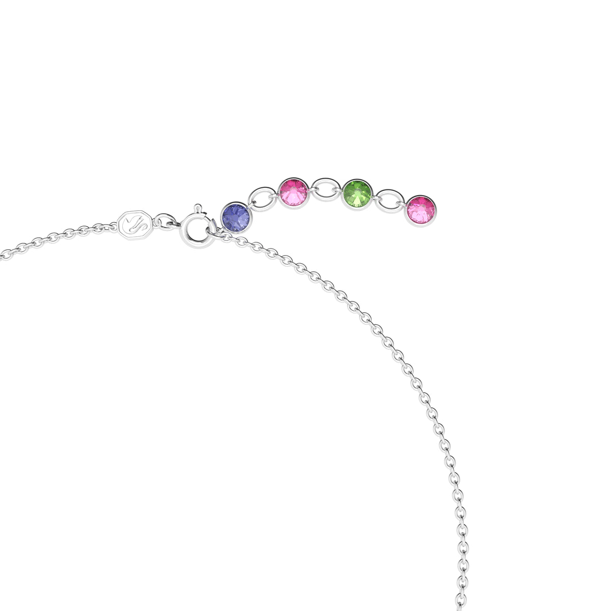 Swarovski Gema necklace, Mixed cuts, Multicoloured, Rhodium plated
