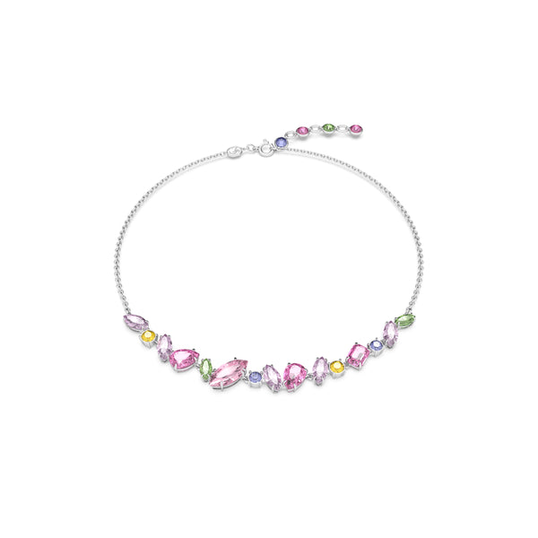 Swarovski Gema necklace, Mixed cuts, Multicoloured, Rhodium plated