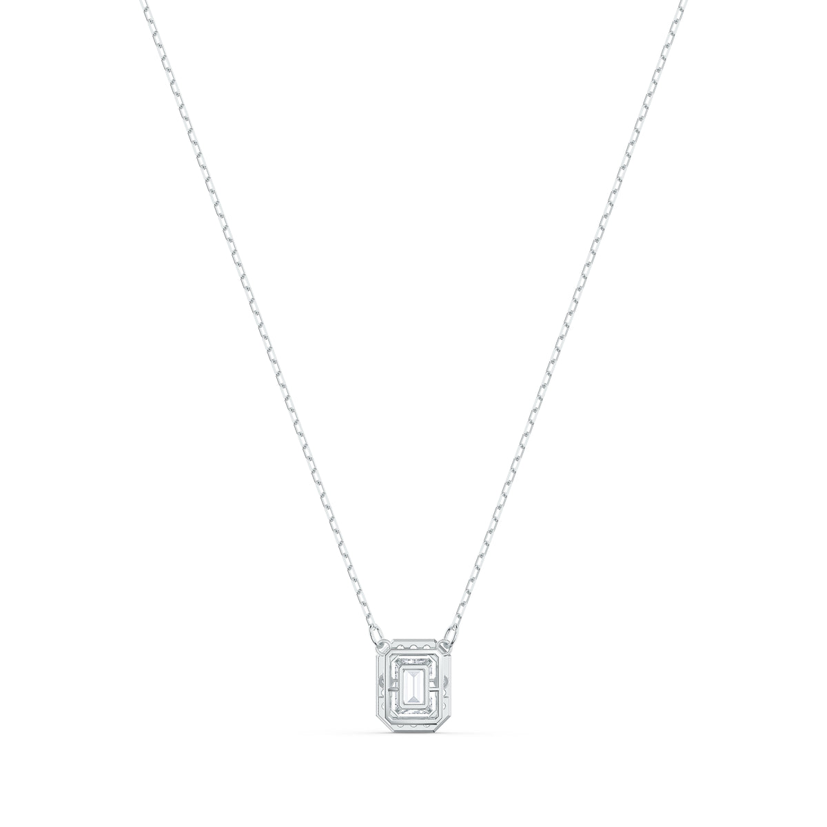 Swarovski Millenia pendant, Octagon cut, White, Rhodium plated