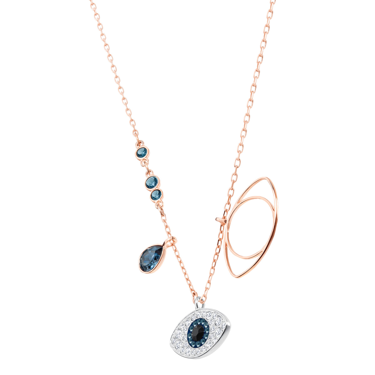 Swarovski Symbolic pendant, Evil eye, Blue, Mixed metal finish