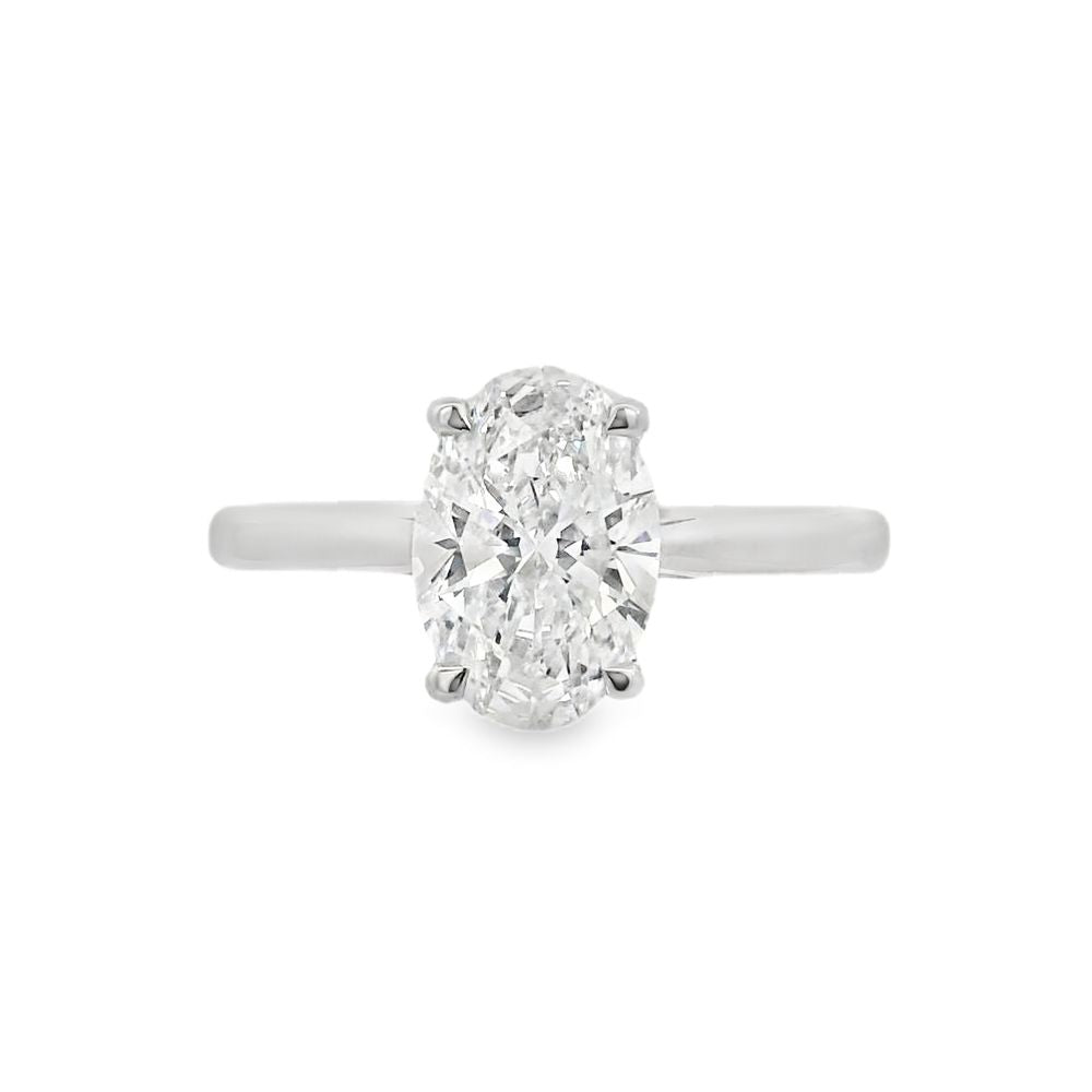 Oval Cut Single Stone 1.50ct Lab Grown Diamond, Platinum