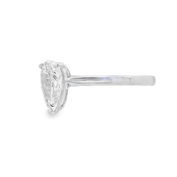 Pear Cut Single Stone 1.00ct Lab Grown Diamond, Platinum