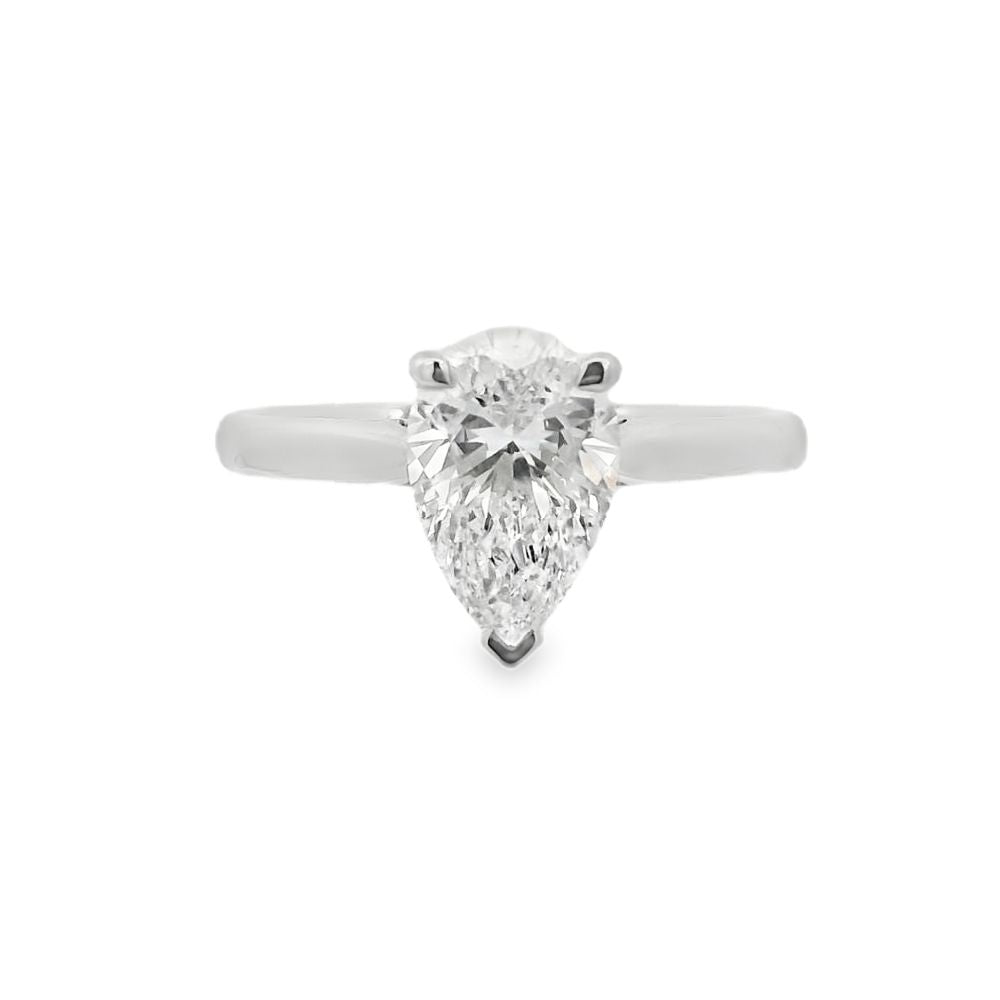 Pear Cut Single Stone 1.50ct Lab Grown Diamond, Platinum