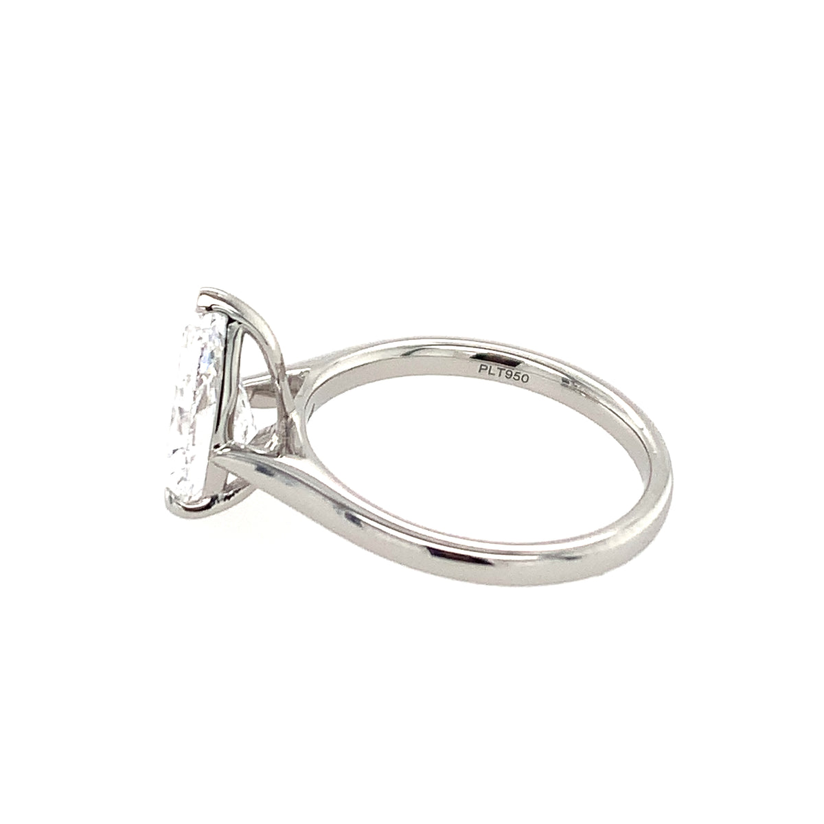 Pear Cut Single Stone 2.01ct Lab Grown Diamond, Platinum