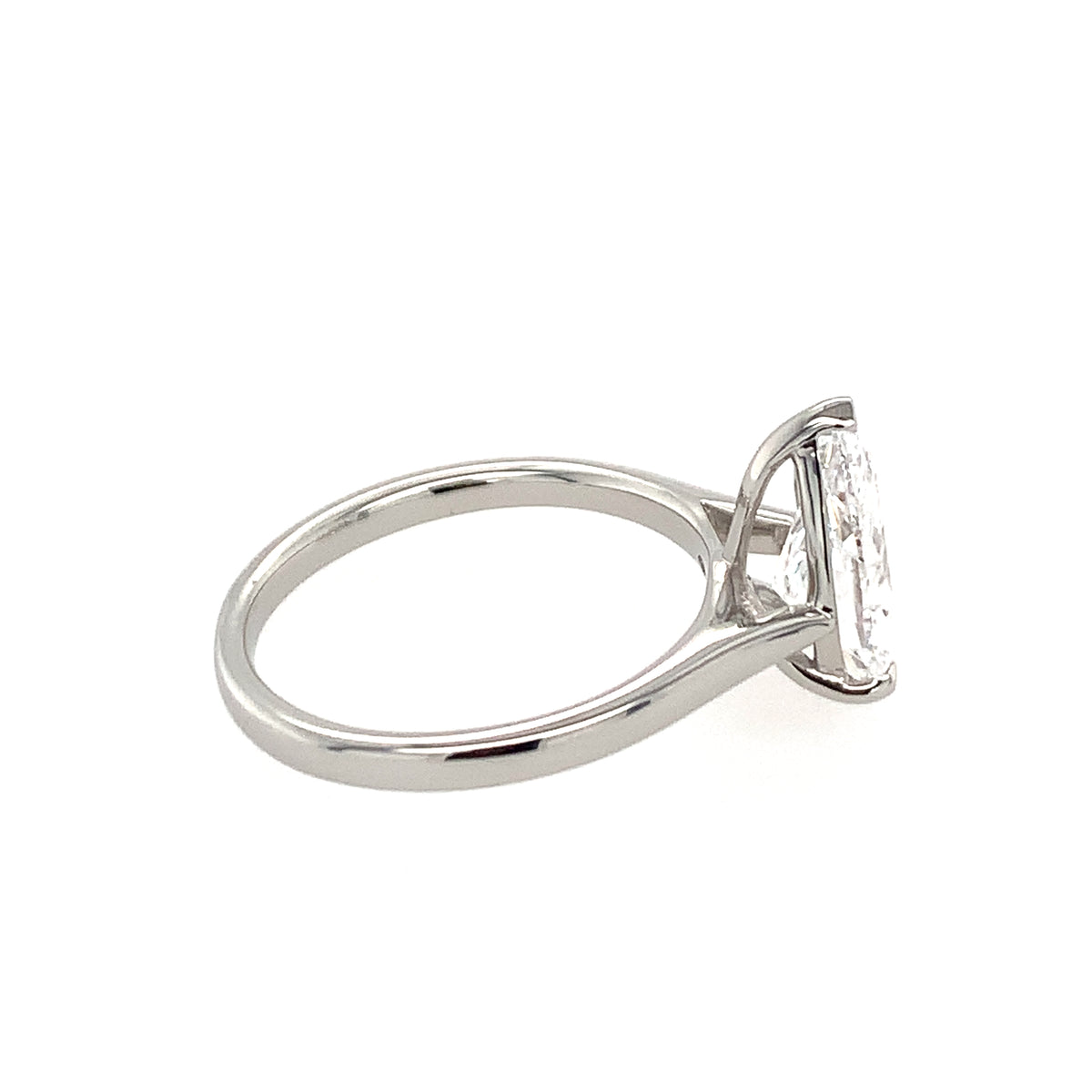 Pear Cut Single Stone 2.01ct Lab Grown Diamond, Platinum