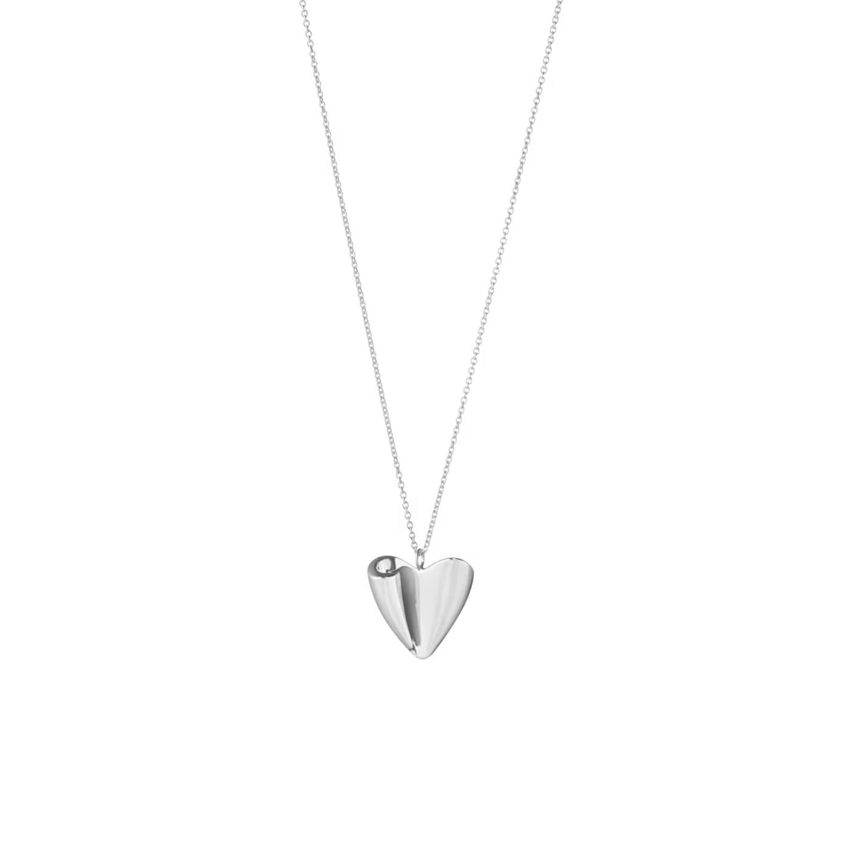 Georg Jensen Folding Heart Pendant, Sterling Silver