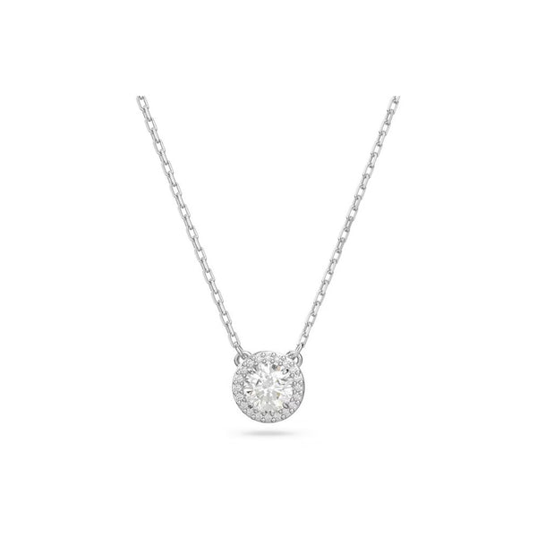 Swarovski Constella pendant, Round cut, Pavé, White, Rhodium plated