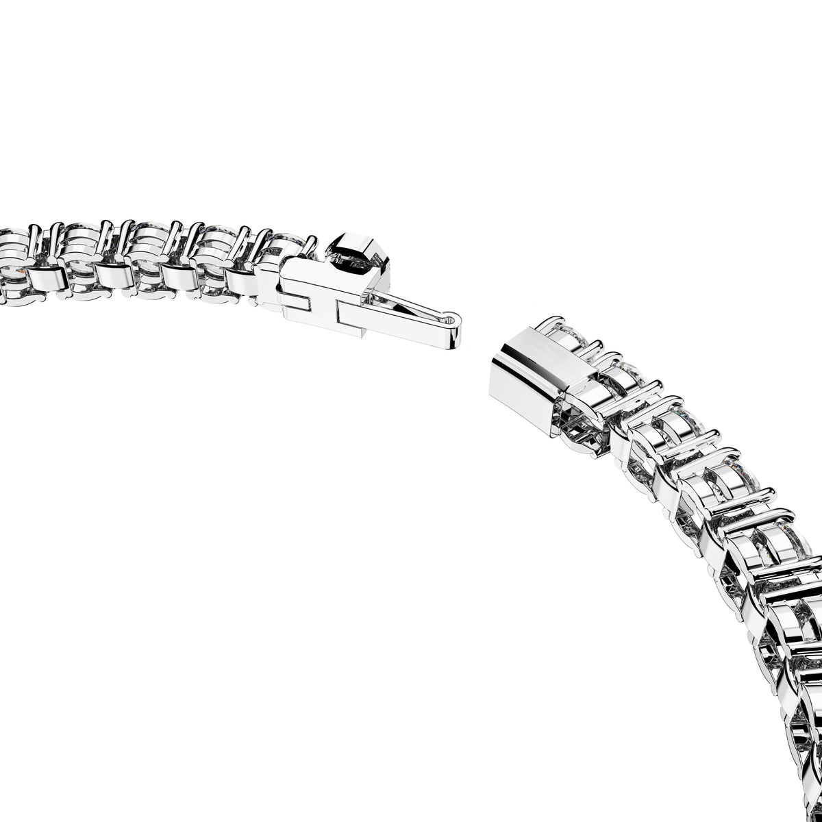 Swarovski Matrix Tennis bracelet Small, Round cut, White, Rhodium plated