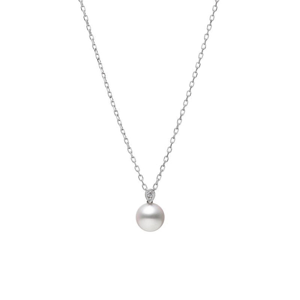 Mikimoto Akoya Pearl and Diamond Pendant 18ct White Gold