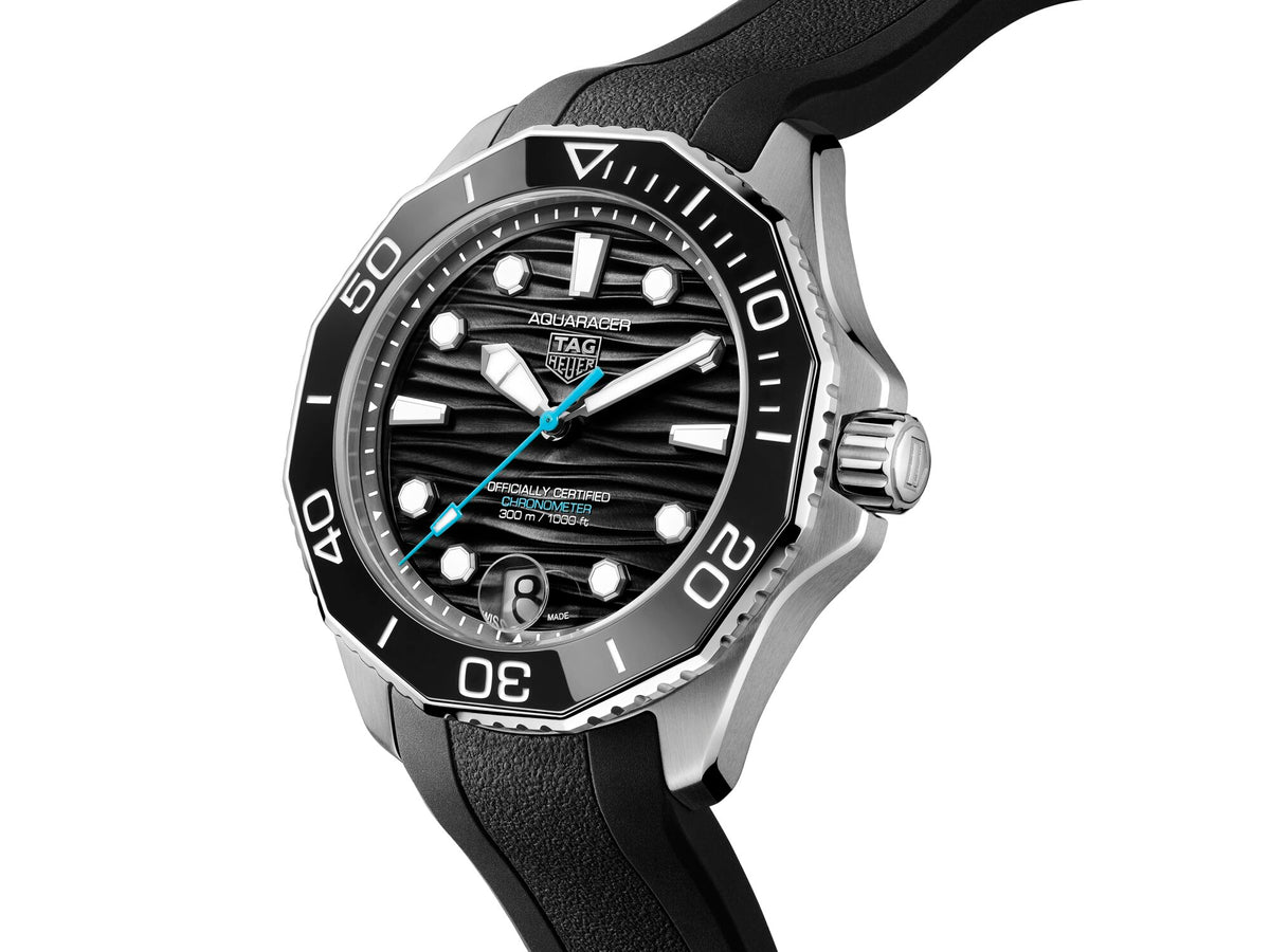 Tag Heuer Aquaracer Professional 300 Date, Black Dial & Rubber Strap, 42mm Watch WBP5110.FT6257