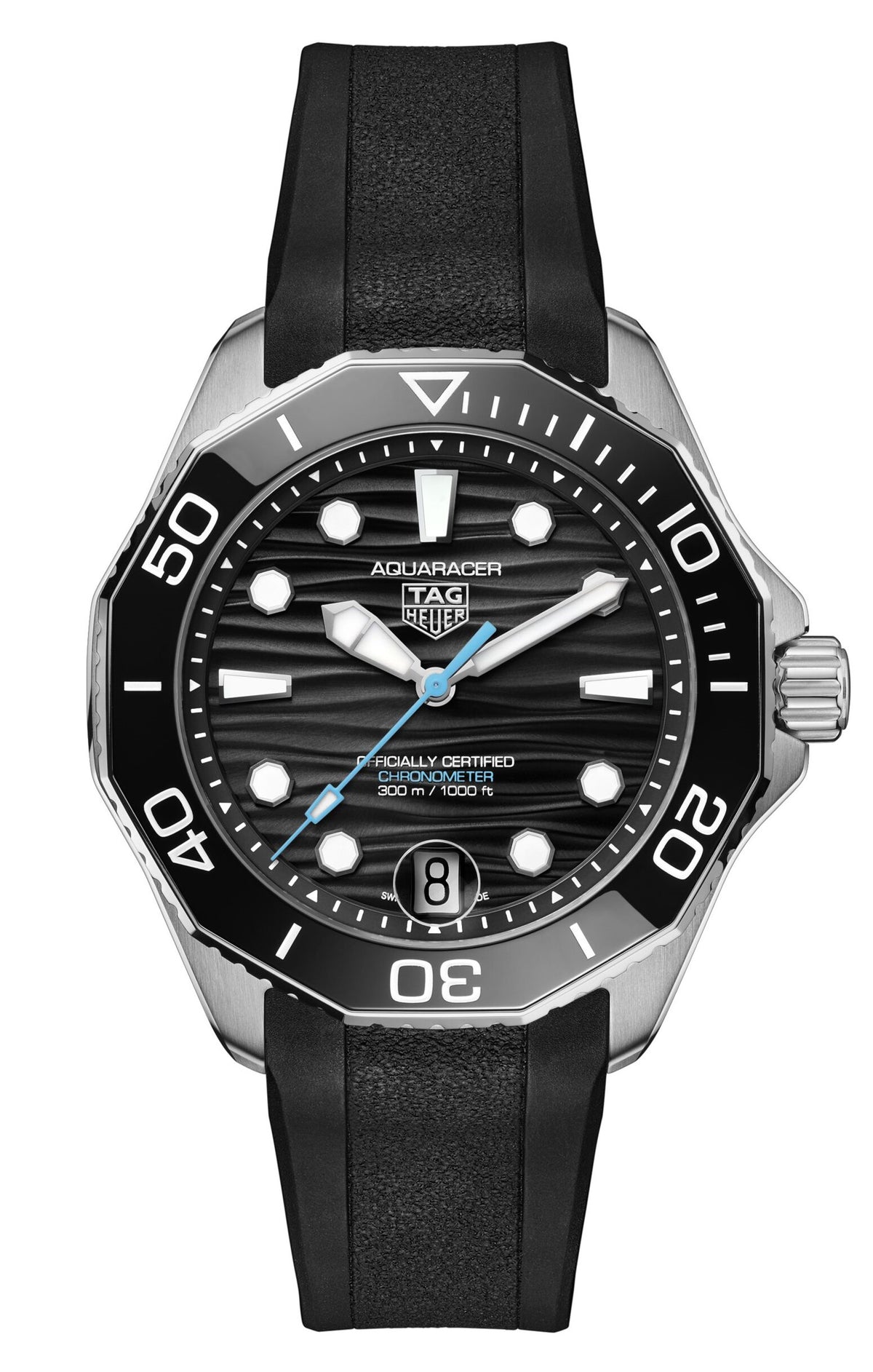 Tag Heuer Aquaracer Professional 300 Date, Black Dial & Rubber Strap, 42mm Watch WBP5110.FT6257