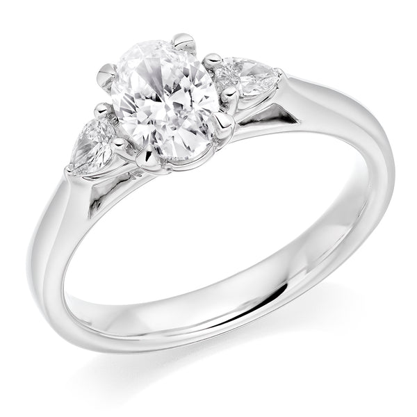 3 Stone Trilogy Diamond Platinum Ring