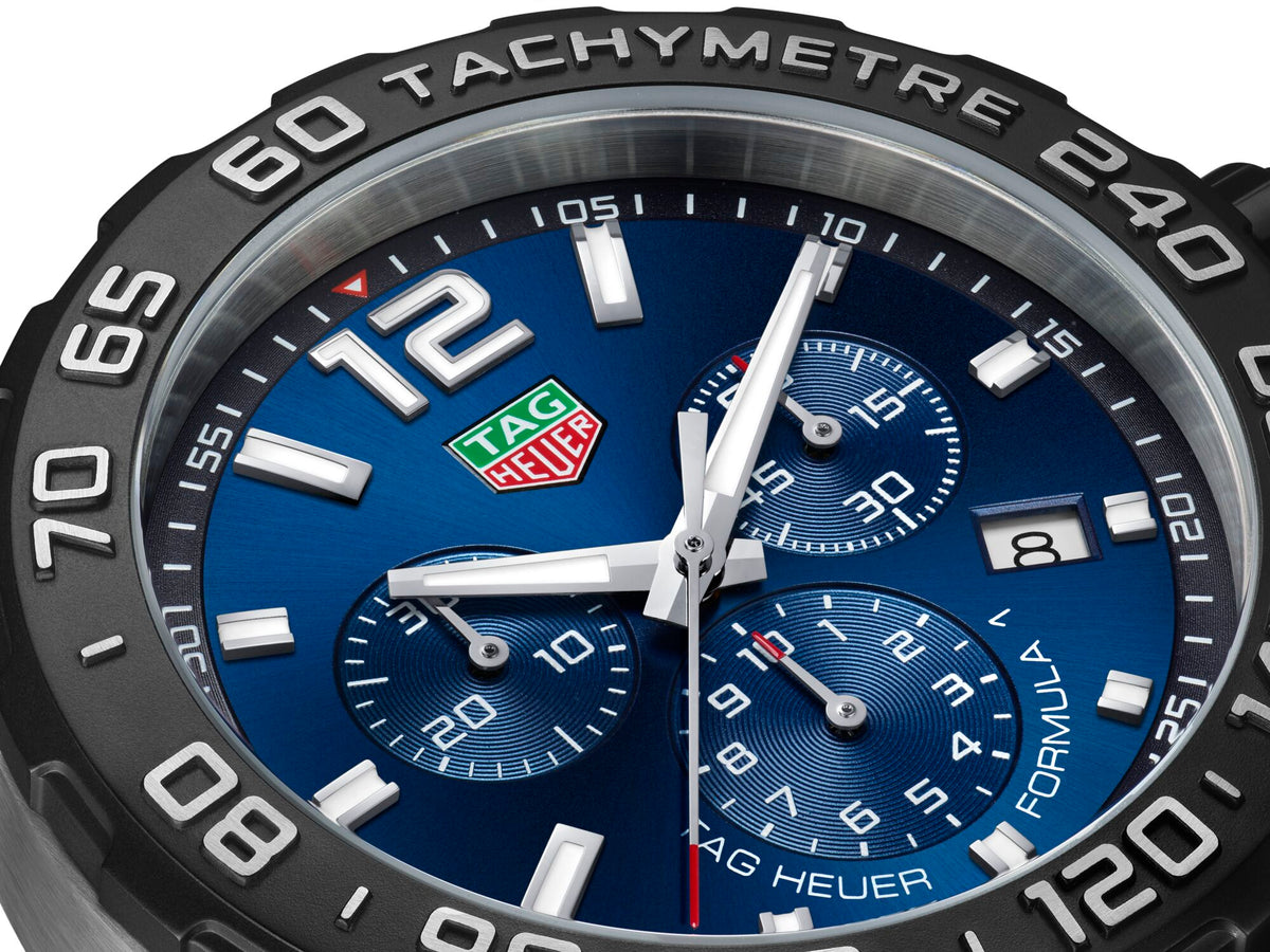 Tag Heuer Formula 1 Blue Chronograph Rubber Strap 43mm CAZ101AV.FT6259