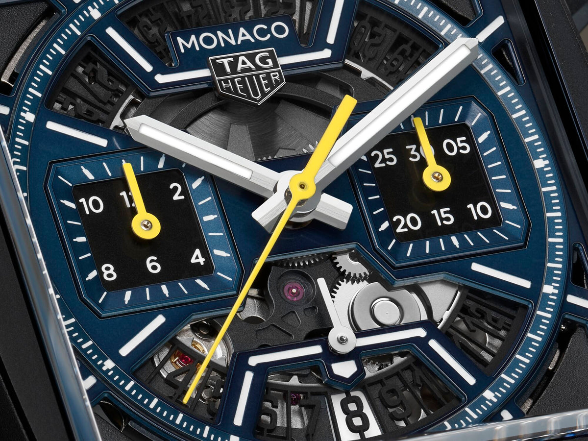 Tag Heuer Monaco Chronograph Titanium, Blue and Yellow Dial 39mm Watch CBL2188.FT6261