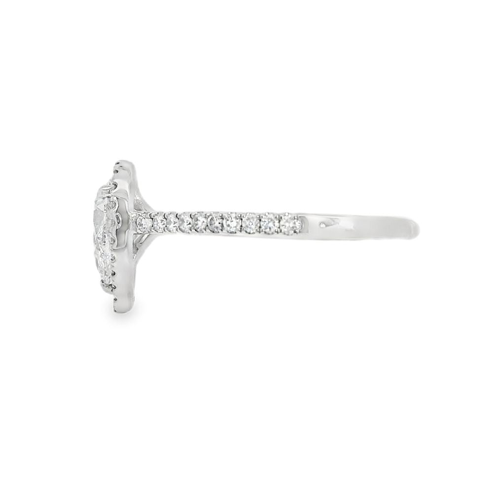 Pearl Cut Halo 1.00ct Lab Grown Diamond, Platinum