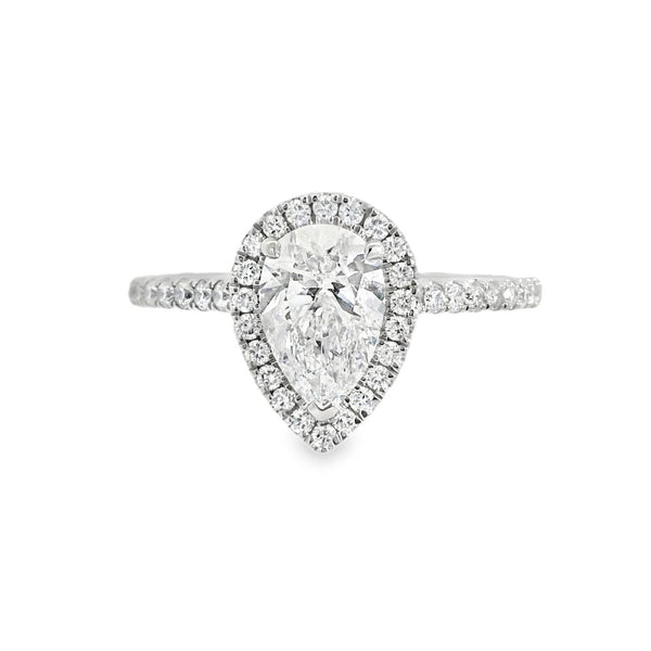 Pearl Cut Halo 1.00ct Lab Grown Diamond, Platinum
