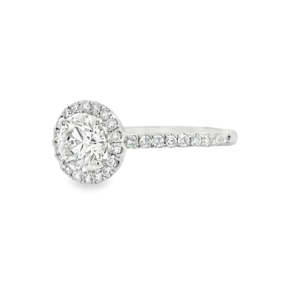 Round Brilliant Cut Halo 1.00ct Lab Grown Diamond, Platinum