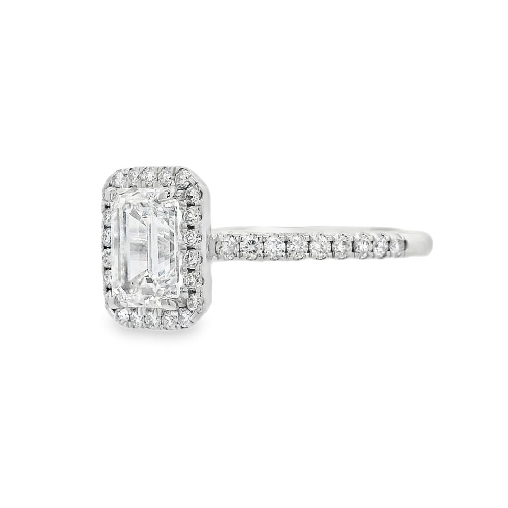 Emerald Cut Halo 1.02ct Lab Grown Diamond, Platinum