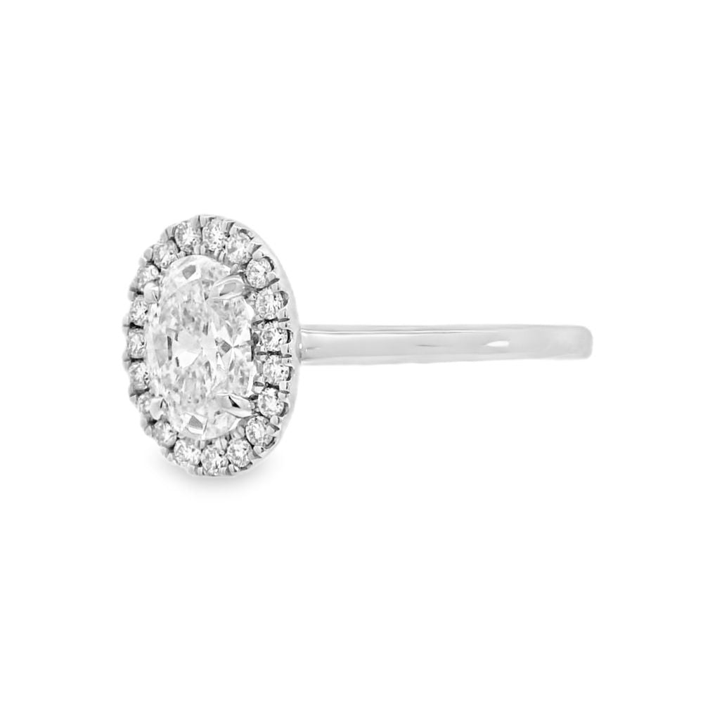 Oval Cut Halo 1.01ct Lab Grown Diamond, Platinum