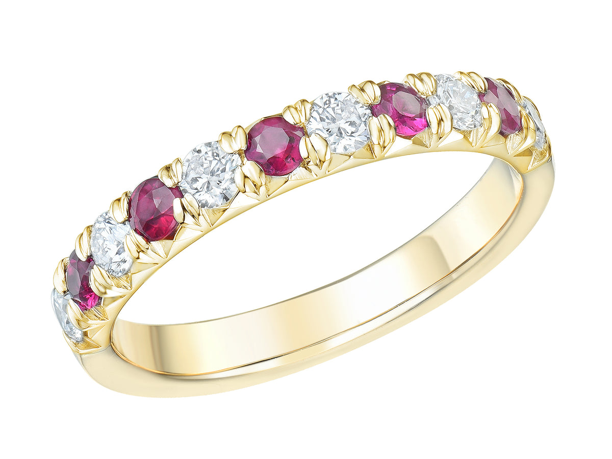 Ruby & Diamond 18ct Yellow Gold Eternity Ring