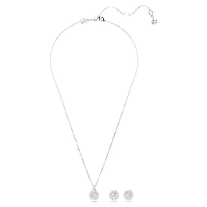 Swarovski Sublima set, White, Rhodium plated