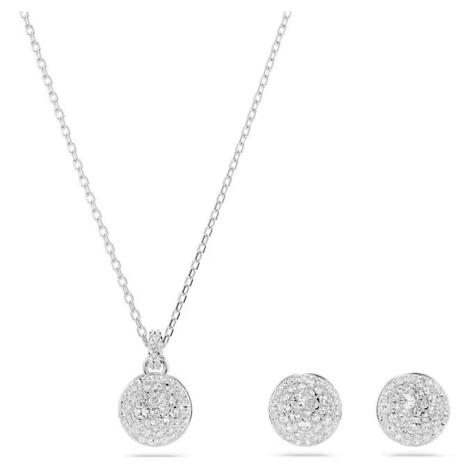 Swarovski Sublima set, White, Rhodium plated