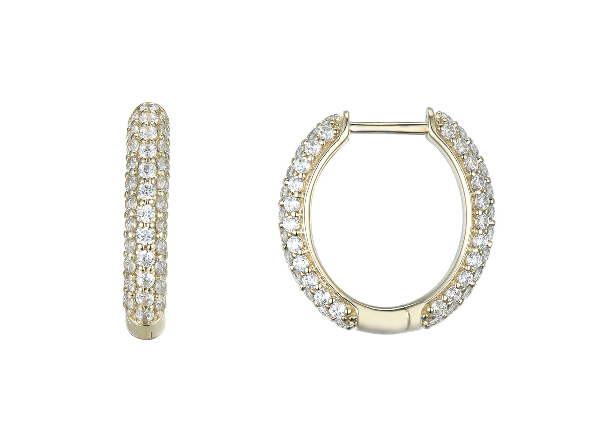 Diamond 18ct Yellow Gold Hoop Earrings