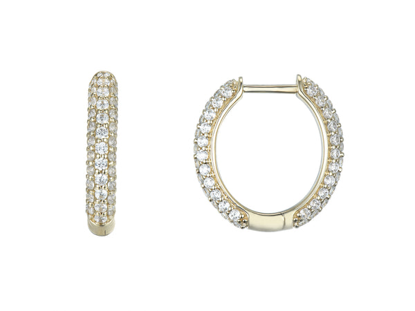 Diamond 18ct Yellow Gold Hoop Earrings