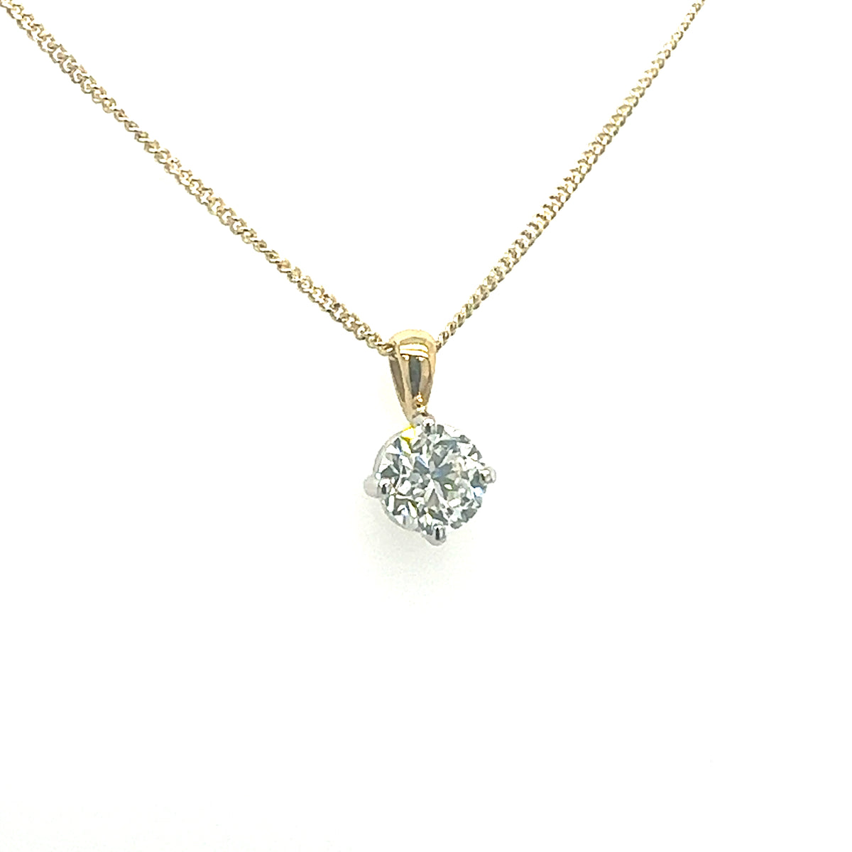 Diamond Single Stone 0.90ct 18ct Yellow Gold Pendant