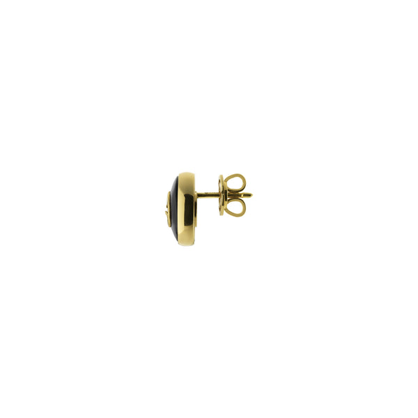 Gucci Interlocking 18ct Yellow Gold Black Onyx Earrings