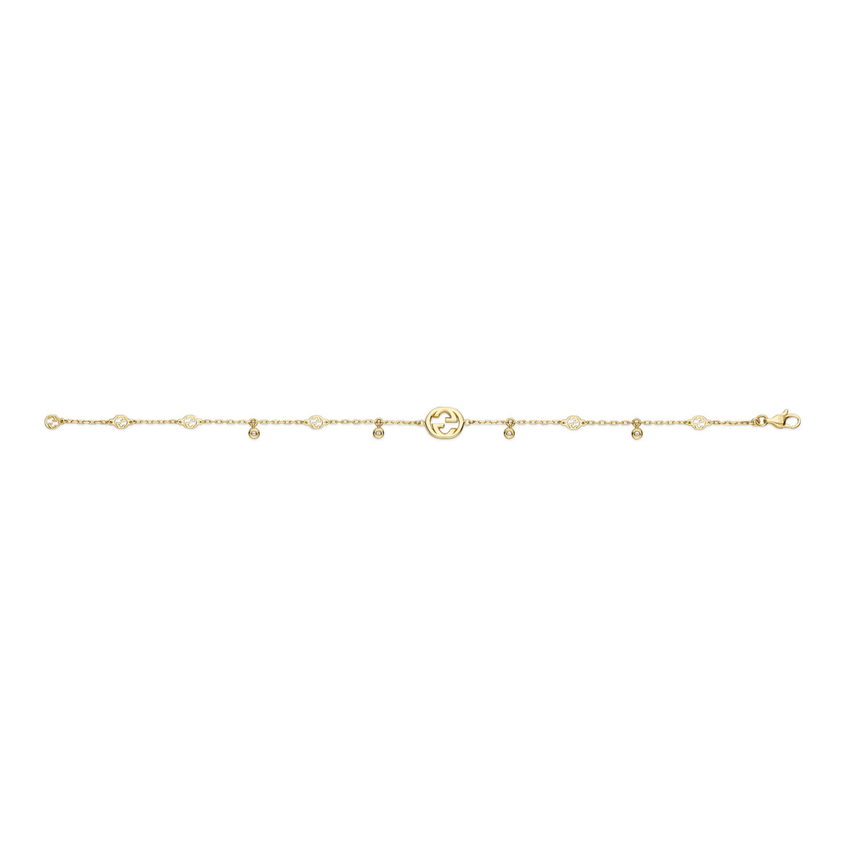 Gucci Interlocking 18ct Yellow Gold & Diamond Bracelet