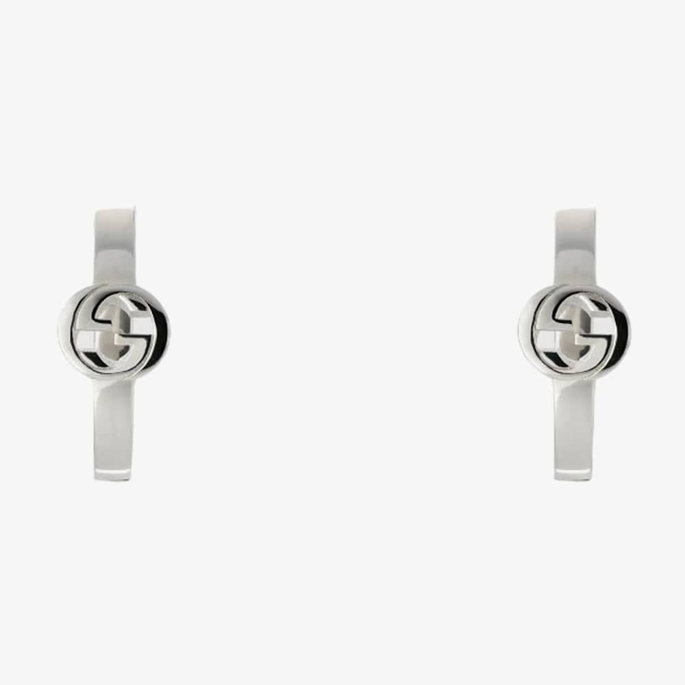 Gucci Interlocking Sterling Silver Hoop Earrings