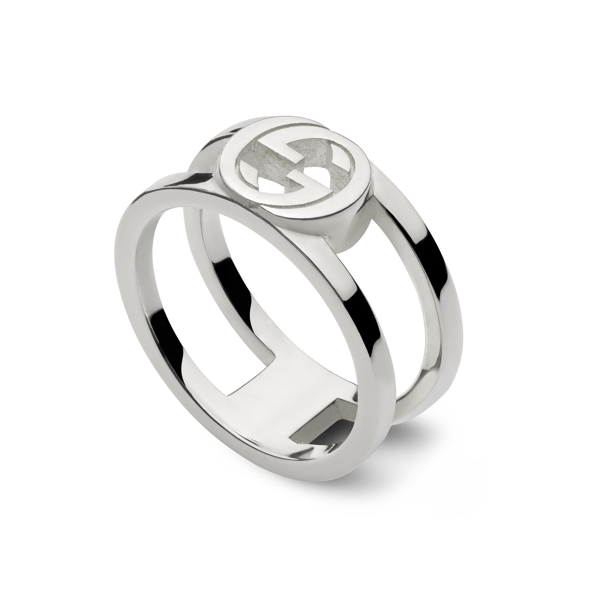Gucci Interlocking Sterling Silver Wide Ring