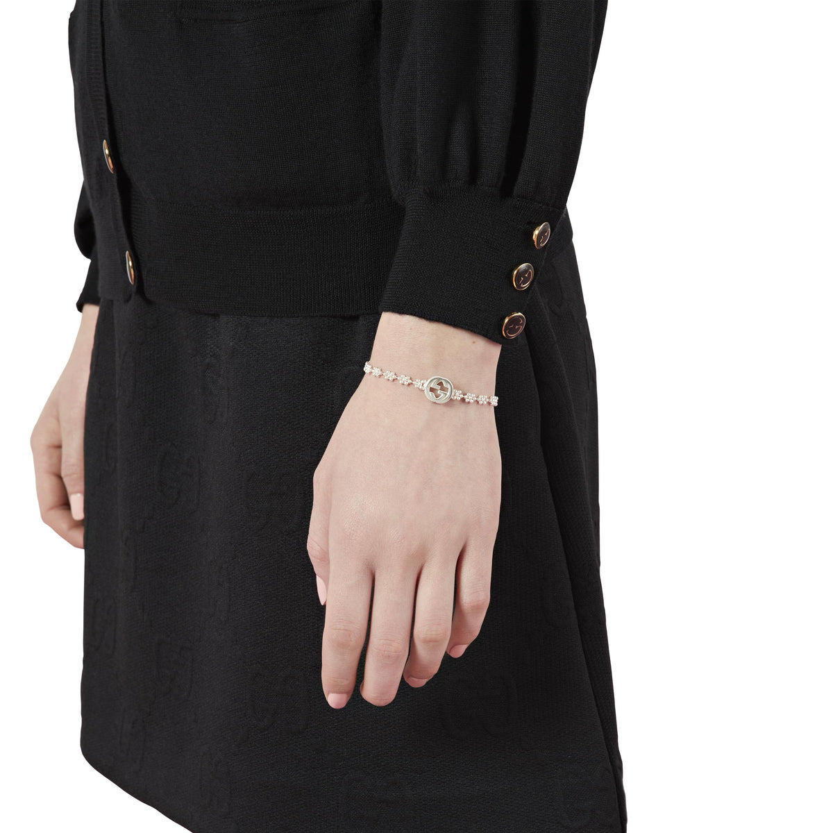 Gucci Interlocking Sterling Silver Bracelet
