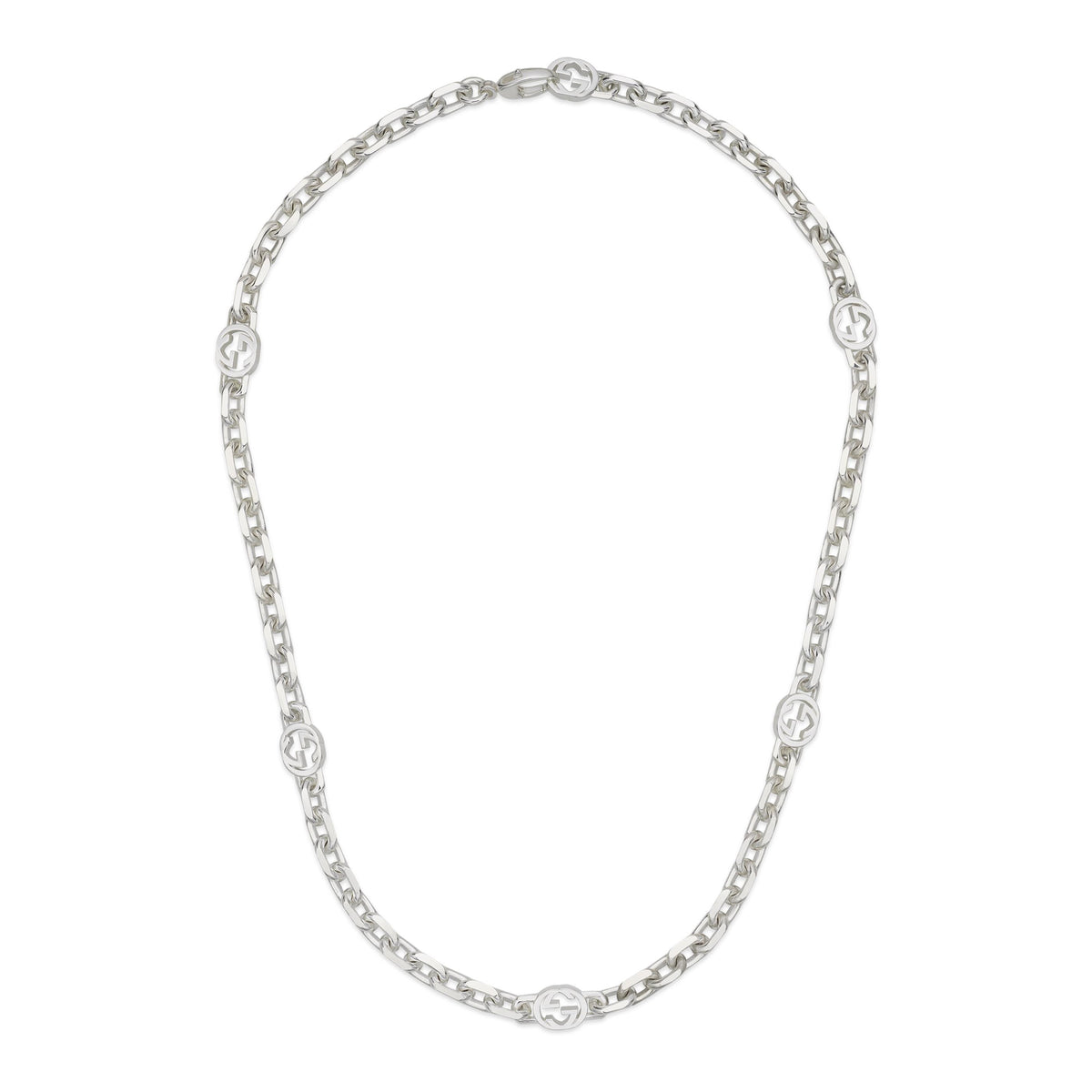 Gucci Interlocking Sterling Silver Chain Necklace