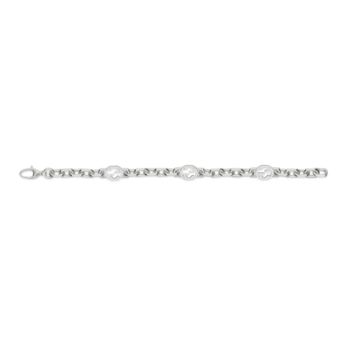 Gucci Interlocking Sterling Silver Chain Bracelet