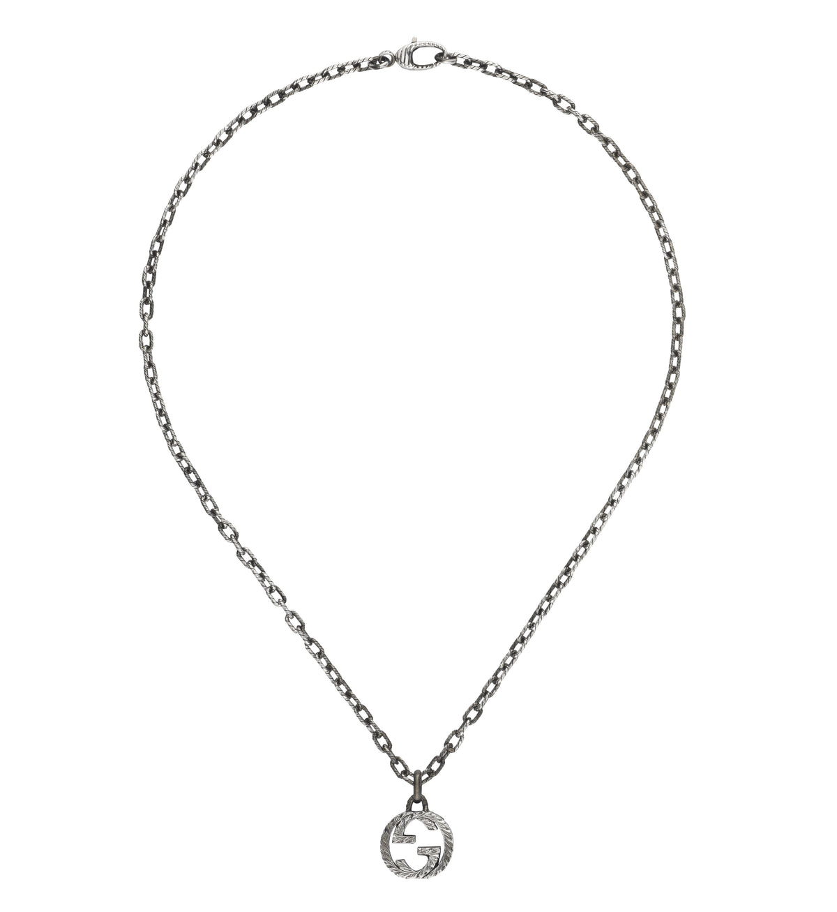 Gucci Interlocking Sterling Silver Pendant Necklace