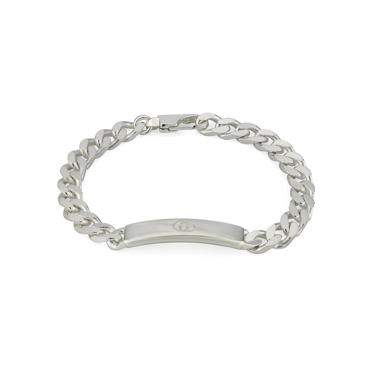 Gucci Interlocking G Diagonal Sterling Silver Bracelet