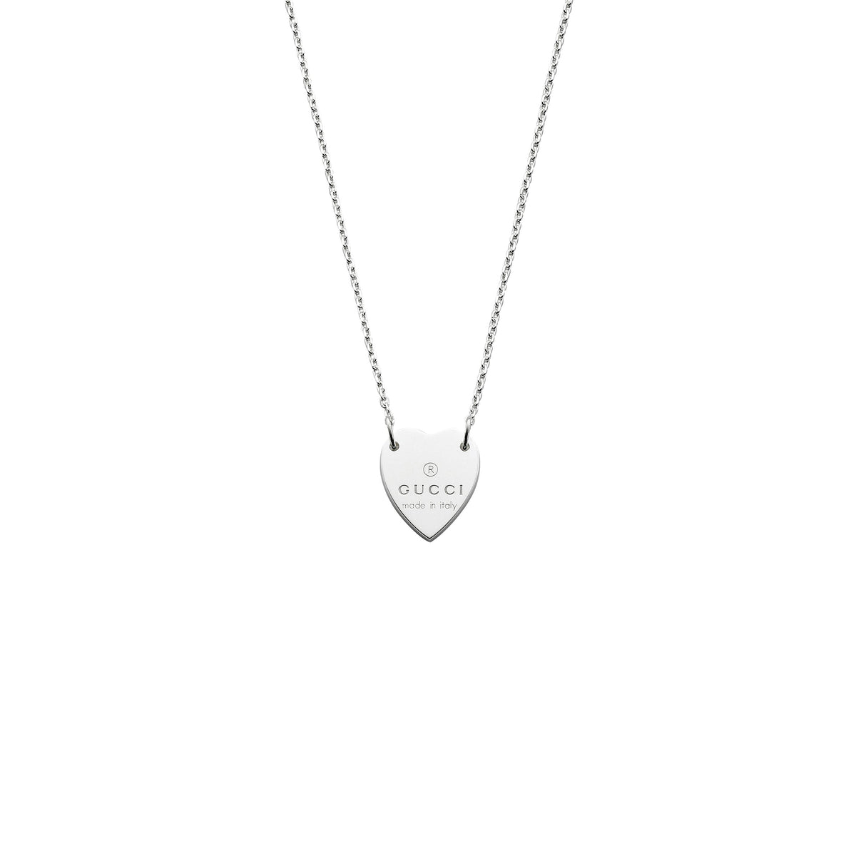 Gucci Trademark Heart Sterling Silver Necklace