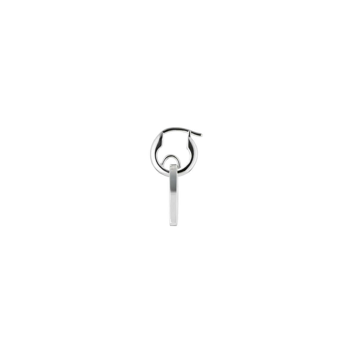 Gucci Trademark Sterling Silver Hoop Heart Earrings